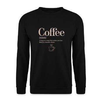 Funny Coffee Design "Coffee Definition" - Unisex Sweatshirt - black - Front - Alina (178cm) & Michal (187cm)