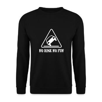 No Risk No Fun Funny Gift Car Tuning - Unisex Sweatshirt - black - Front - Alina (178cm) & Michal (187cm)