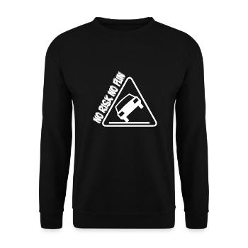 No Risk No Fun Funny Gift Car Tuning - Unisex Sweatshirt - black - Front - Alina (178cm) & Michal (187cm)