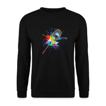 Colorful Badminton Racket Badminton - Unisex Sweatshirt - black - Front - Alina (178cm) & Michal (187cm)