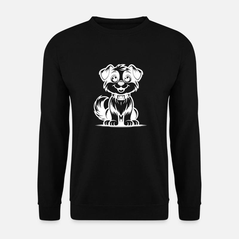 Glücklicher Vierbeiner mit niedlichem Lächeln - Unisex Pullover - Schwarz