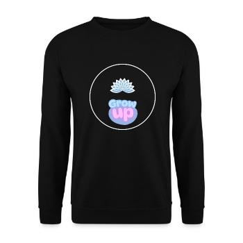 Grow Up Motivational Minimalist Art - Unisex Sweatshirt - black - Front - Alina (178cm) & Michal (187cm)