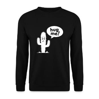 Hug Me! - Funny Cactus - Unisex Sweatshirt - black - Front - Alina (178cm) & Michal (187cm)