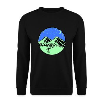 Starry Sky Mountains Telescope - Unisex Sweatshirt - black - Front - Alina (178cm) & Michal (187cm)