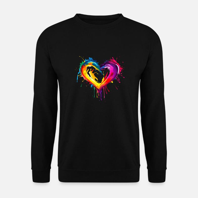 Regenbogen Herz - Unisex Pullover - Schwarz
