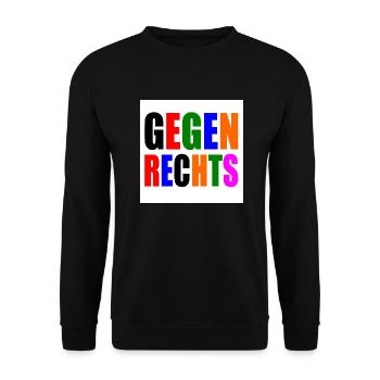 Gegen rechts - Unisex Pullover - Schwarz - Vorne - Alina (178cm) & Michal (187cm)