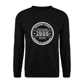 Vintage Birth Year 1985 - Norwegian - Unisex Sweatshirt - black - Front - Alina (178cm) & Michal (187cm)