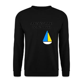 Ancrée dans le bonheur - Sweat-shirt Unisexe - noir - Devant - Alina (178cm) & Michal (187cm)