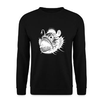 Creepy frogfish from the deep sea - Unisex Sweatshirt - black - Front - Alina (178cm) & Michal (187cm)