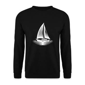 Sailboat in calm seas on the horizon - Unisex Sweatshirt - black - Front - Alina (178cm) & Michal (187cm)