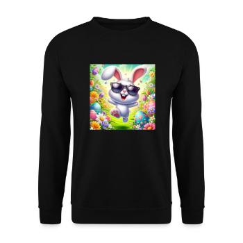Joyeux lapin de Pâques - Sweat-shirt Unisexe - noir - Devant - Alina (178cm) & Michal (187cm)