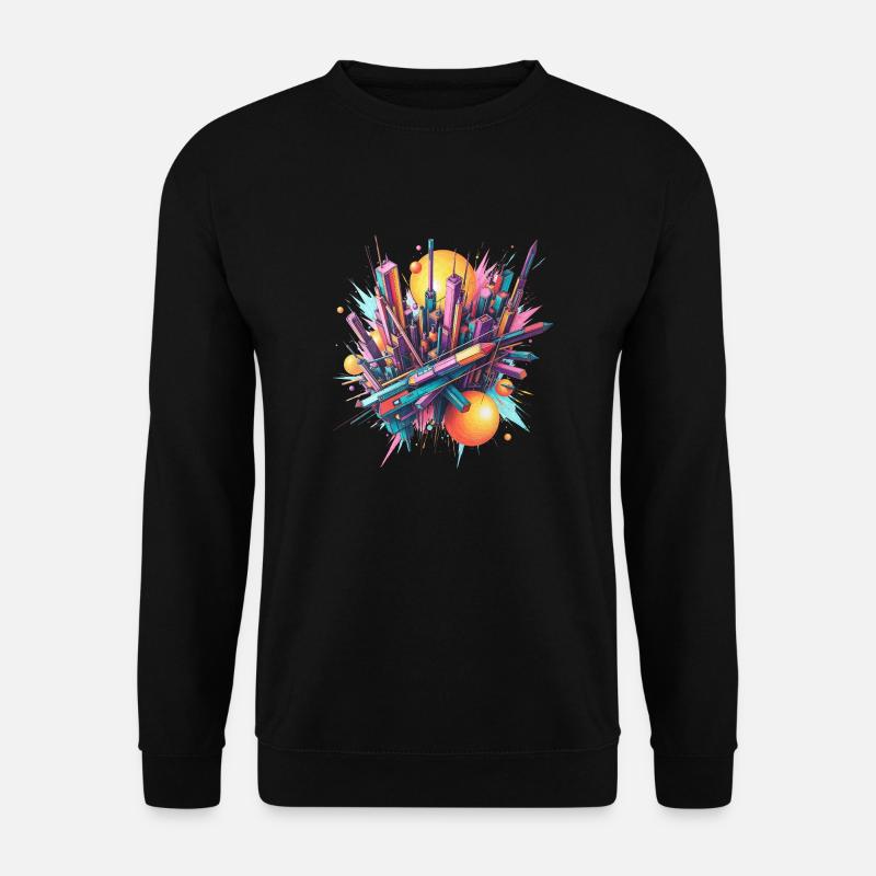 Abstrakte Stadt - Unisex Pullover - Schwarz