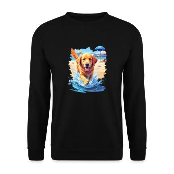 Chien sur la plage - Sweat-shirt Unisexe - noir - Devant - Alina (178cm) & Michal (187cm)