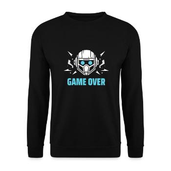 casque futuriste - "game over" - Sweat-shirt Unisexe - noir - Devant - Alina (178cm) & Michal (187cm)