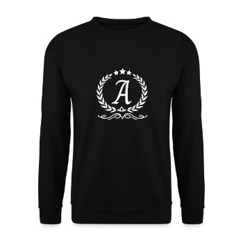 Buchstabe an die Krone - Unisex Pullover - Schwarz - Vorne - Alina (178cm) & Michal (187cm)