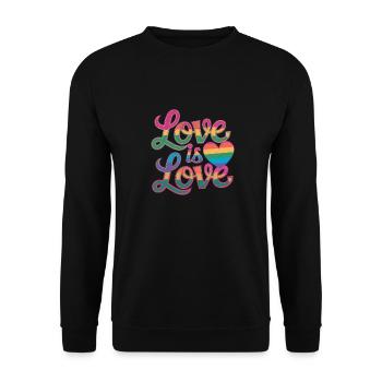 Love Is Love LGBTQ Mois de la Gay Pride LGBT CSD Queer - Sweat-shirt Unisexe - noir - Devant - Alina (178cm) & Michal (187cm)