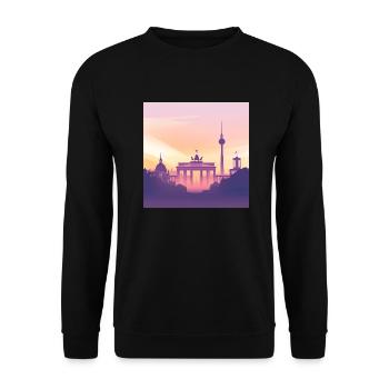 Berlin - Unisex Pullover - Schwarz - Vorne - Alina (178cm) & Michal (187cm)