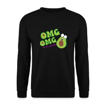 "Oh My Guacamole" – for true avocado fans - Unisex Sweatshirt - black - Front - Alina (178cm) & Michal (187cm)
