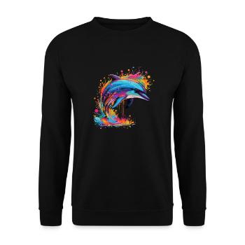 Delphin - Unisex Pullover - Schwarz - Vorne - Alina (178cm) & Michal (187cm)