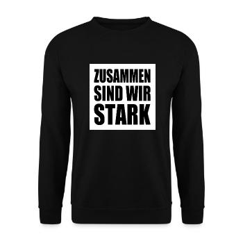 zusammen sind wir stark - Unisex Pullover - Schwarz - Vorne - Alina (178cm) & Michal (187cm)