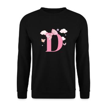 Pink Letter D Clouds - Unisex Sweatshirt - black - Front - Alina (178cm) & Michal (187cm)