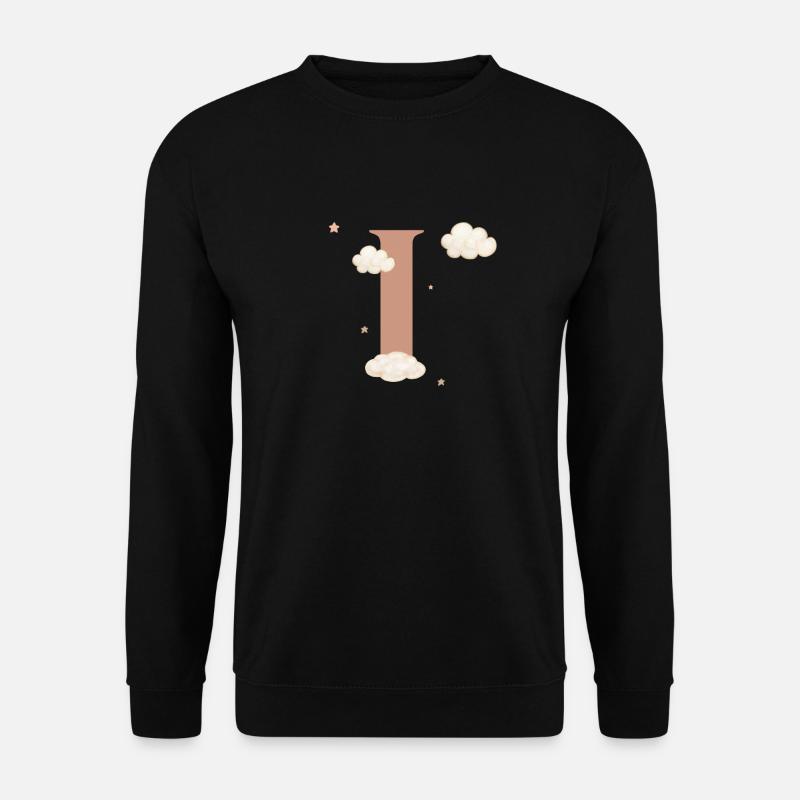 Letter i clouds stars - Unisex Sweatshirt - black