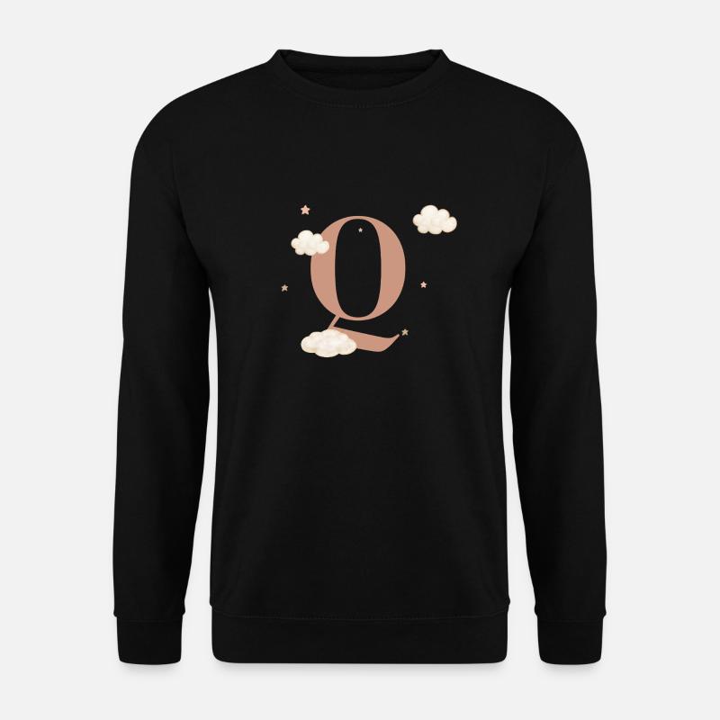 Letter Q Clouds Stars - Unisex Sweatshirt - black