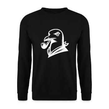 Mouette avec sifflet dans le style de dessin animé - Sweat-shirt Unisexe - noir - Devant - Alina (178cm) & Michal (187cm)
