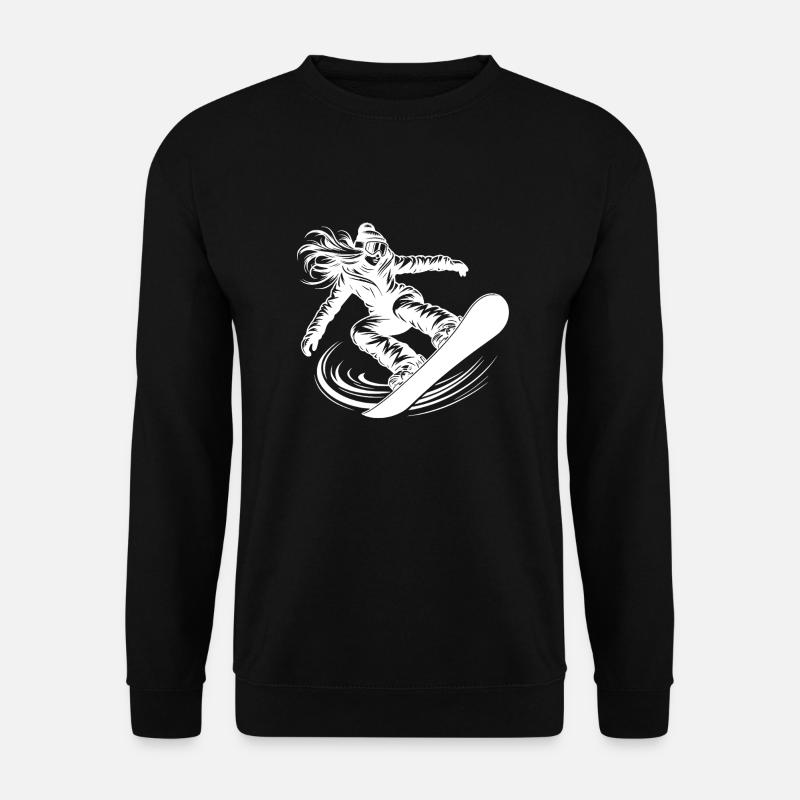 Coole Snowboarderin Snowboarding mit Eleganz - Unisex Pullover - Schwarz