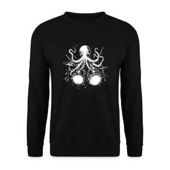 Octopus Kraken Drums Drums Rock Music - Unisex Sweatshirt - black - Front - Alina (178cm) & Michal (187cm)