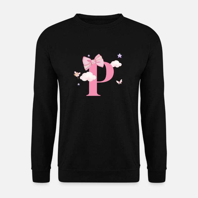 Letter p pink clouds - Unisex Sweatshirt - black