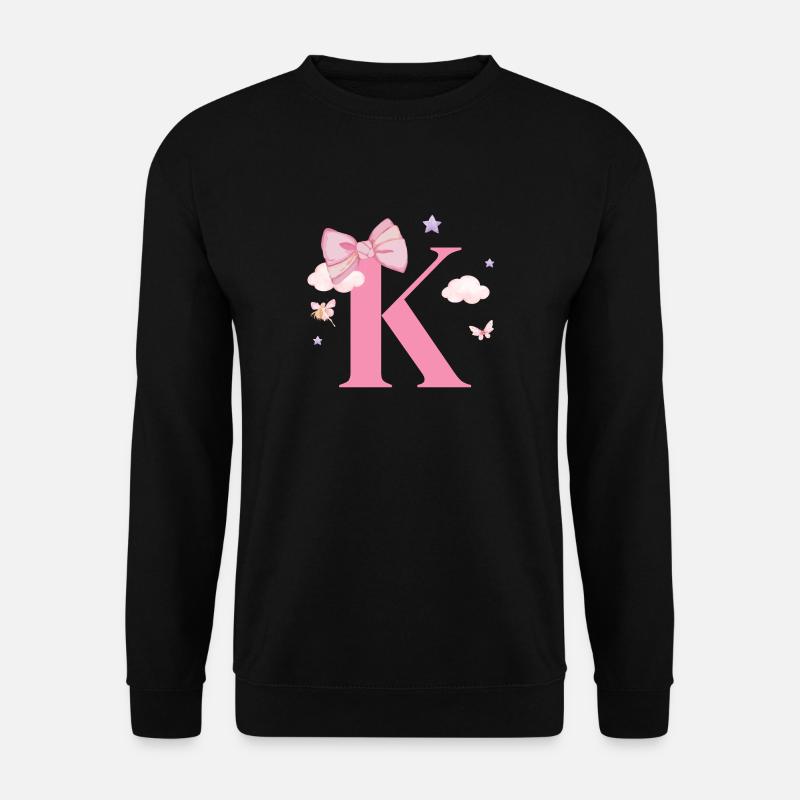 Letter k pink clouds - Unisex Sweatshirt - black