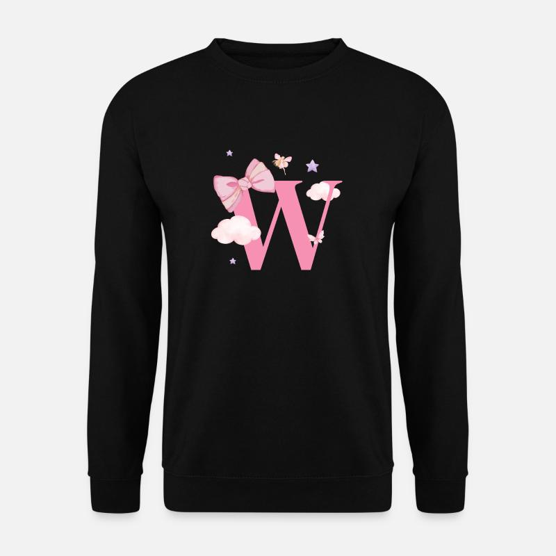 Buchstabe mit rosa Wolken - Unisex Pullover - Schwarz