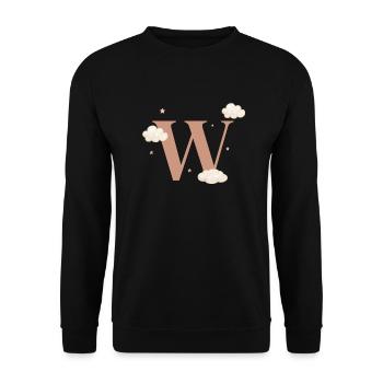 Letter w clouds stars - Unisex Sweatshirt - black - Front - Alina (178cm) & Michal (187cm)