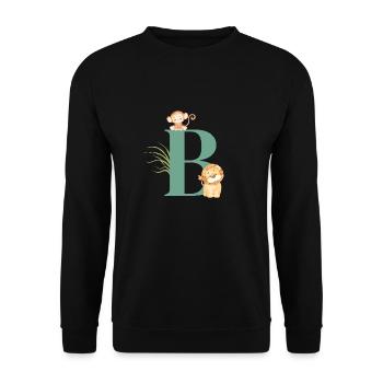 Letter b green jungle animals - Unisex Sweatshirt - black - Front - Alina (178cm) & Michal (187cm)