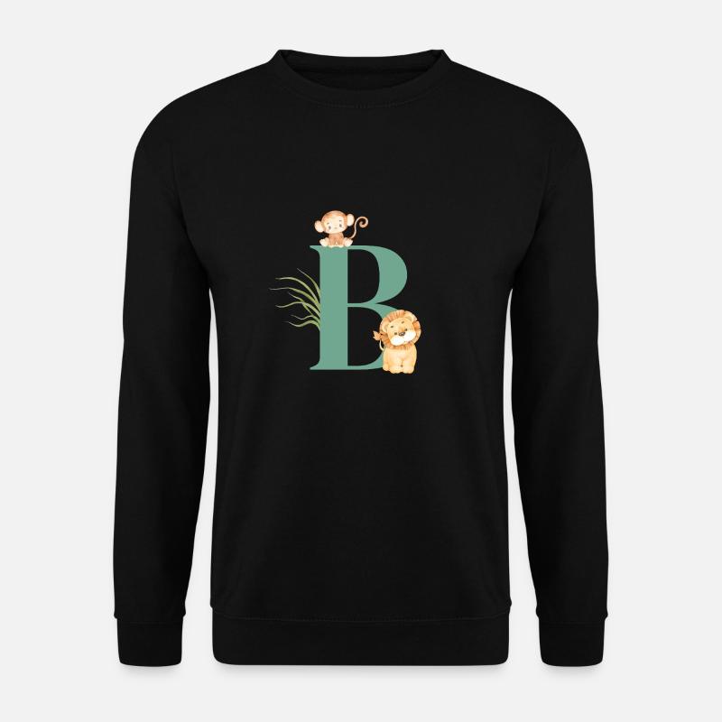 Buchstabe b grüne Dschungeltiere - Unisex Pullover - Schwarz