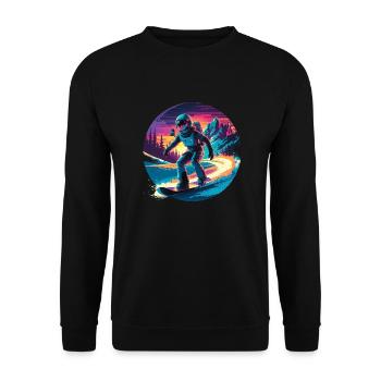 580s Snowboarding - Unisex Sweatshirt - black - Front - Alina (178cm) & Michal (187cm)