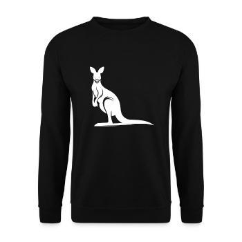 Elegant kangaroo silhouette stylized animal motif - Unisex Sweatshirt - black - Front - Alina (178cm) & Michal (187cm)
