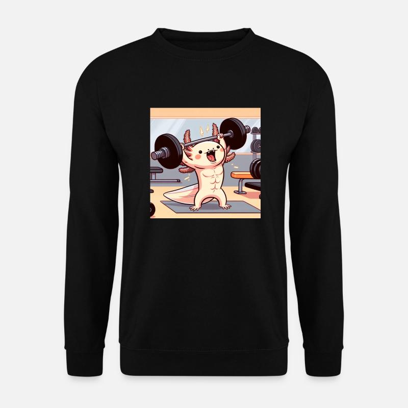 Muscle-Lotl – Starker Axolotl - Unisex Pullover - Schwarz