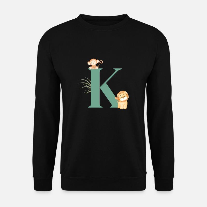 Buchstabe k grüne Dschungeltiere - Unisex Pullover - Schwarz