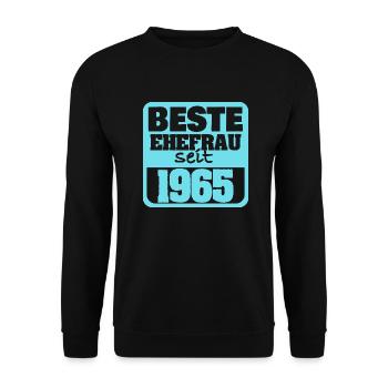 1965 - Unisex Pullover - Schwarz - Vorne - Alina (178cm) & Michal (187cm)