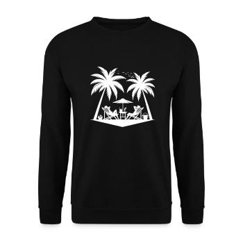 Vacances pour les couples avec palmiers sur la plage - Sweat-shirt Unisexe - noir - Devant - Alina (178cm) & Michal (187cm)