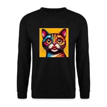Pop Kitty Kiss - Unisex Sweatshirt - black - Front - Alina (178cm) & Michal (187cm)
