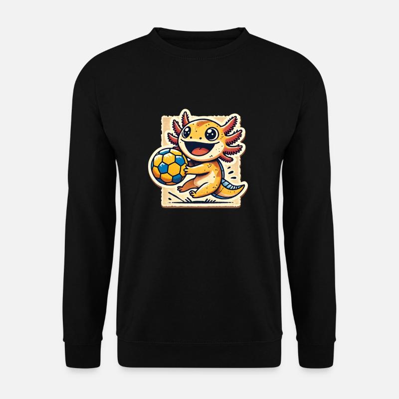 Axolotl spielt Handball - Unisex Pullover - Schwarz