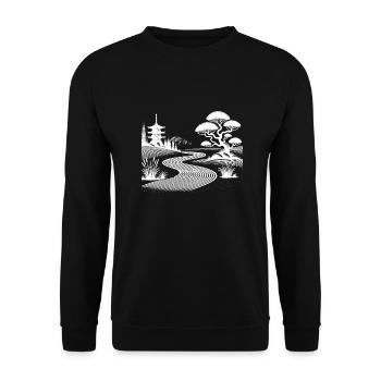 Temple japonais Chemin de l’équilibre méditatif - Sweat-shirt Unisexe - noir - Devant - Alina (178cm) & Michal (187cm)
