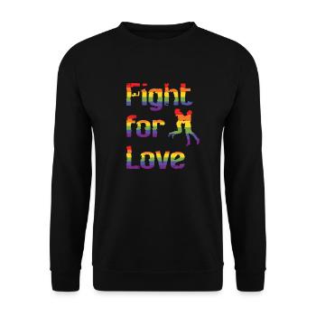 Fight for Love – Liebe ohne Grenzen - Unisex Pullover - Schwarz - Vorne - Alina (178cm) & Michal (187cm)