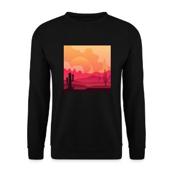 Desert Cactus Silhouette Sunset - Unisex Sweatshirt - black - Front - Alina (178cm) & Michal (187cm)