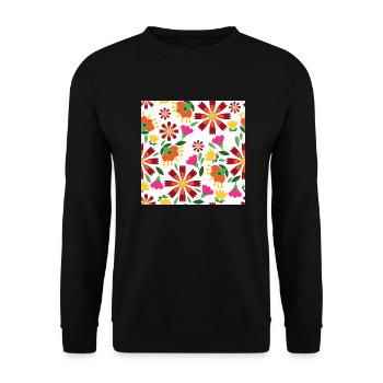 Elegant Floral Art Print - Modern Design - Unisex Sweatshirt - black - Front - Alina (178cm) & Michal (187cm)