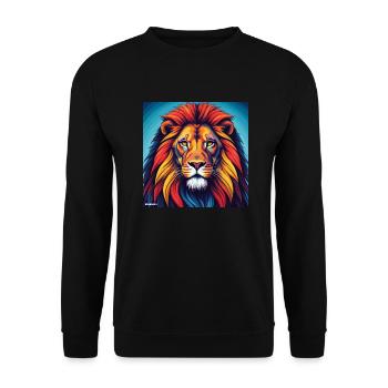 Lion Gemini - Unisex Sweatshirt - black - Front - Alina (178cm) & Michal (187cm)