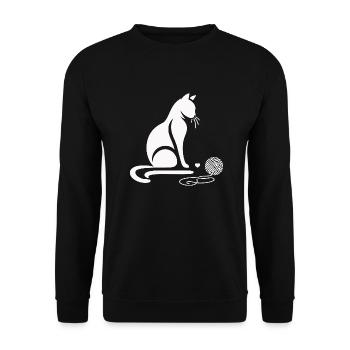 Katze Haustier Haustiere - Unisex Pullover - Schwarz - Vorne - Alina (178cm) & Michal (187cm)